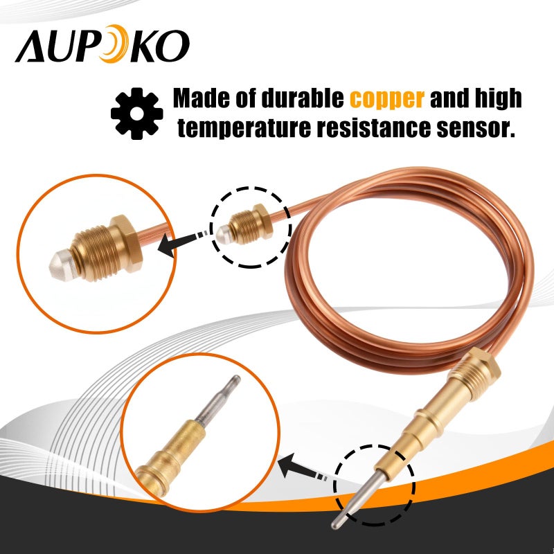 Aupoko Thermocouple for Gas Fireplace 27.5" Thermal Coupler Fireplace Thermocouple fit for Patio or Outdoor Heater Thermo Couple Replacement Gas Fireplace Parts for BBQ Grill, Firepit - Image 4